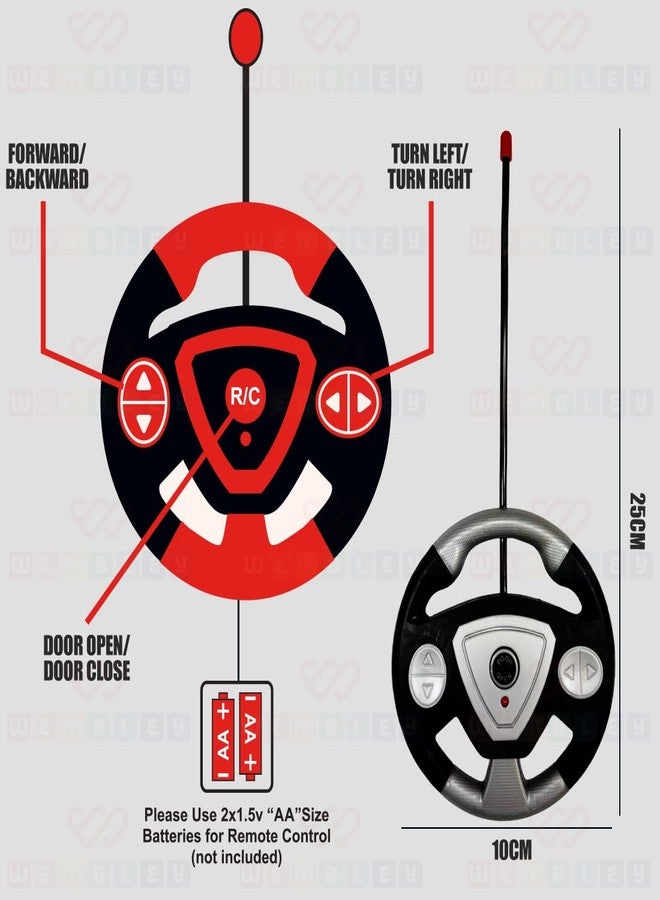 ويمبلي سيارة ويمبلي عالية السرعة قابلة لإعادة الشحن تعمل بجهاز تحكم عن بعد للأطفال، مزودة بأبواب قابلة للفتح وإضاءة LED، لعبة سيارة سباق رياضية فائقة | هدية عيد ميلاد للأولاد - أسود - Image 2